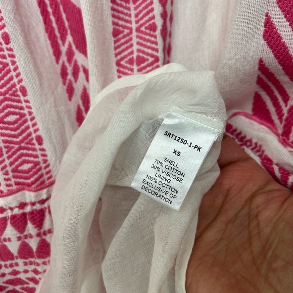 THML New With Tags Pink and White Embroidered Mini Dress in Size XS - Picture 4 of 6